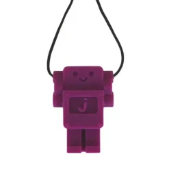 6 Lat+|3 Lata + | Jellystone Gryzak terapeutyczny, antystresowy naszyjnik MEDIUM Robot - Purple Grape