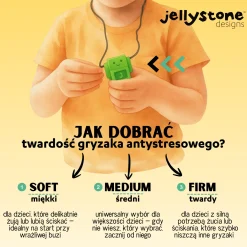 Gryzak terapeutyczny, antystresowy naszyjnik MEDIUM Robot - School Blue