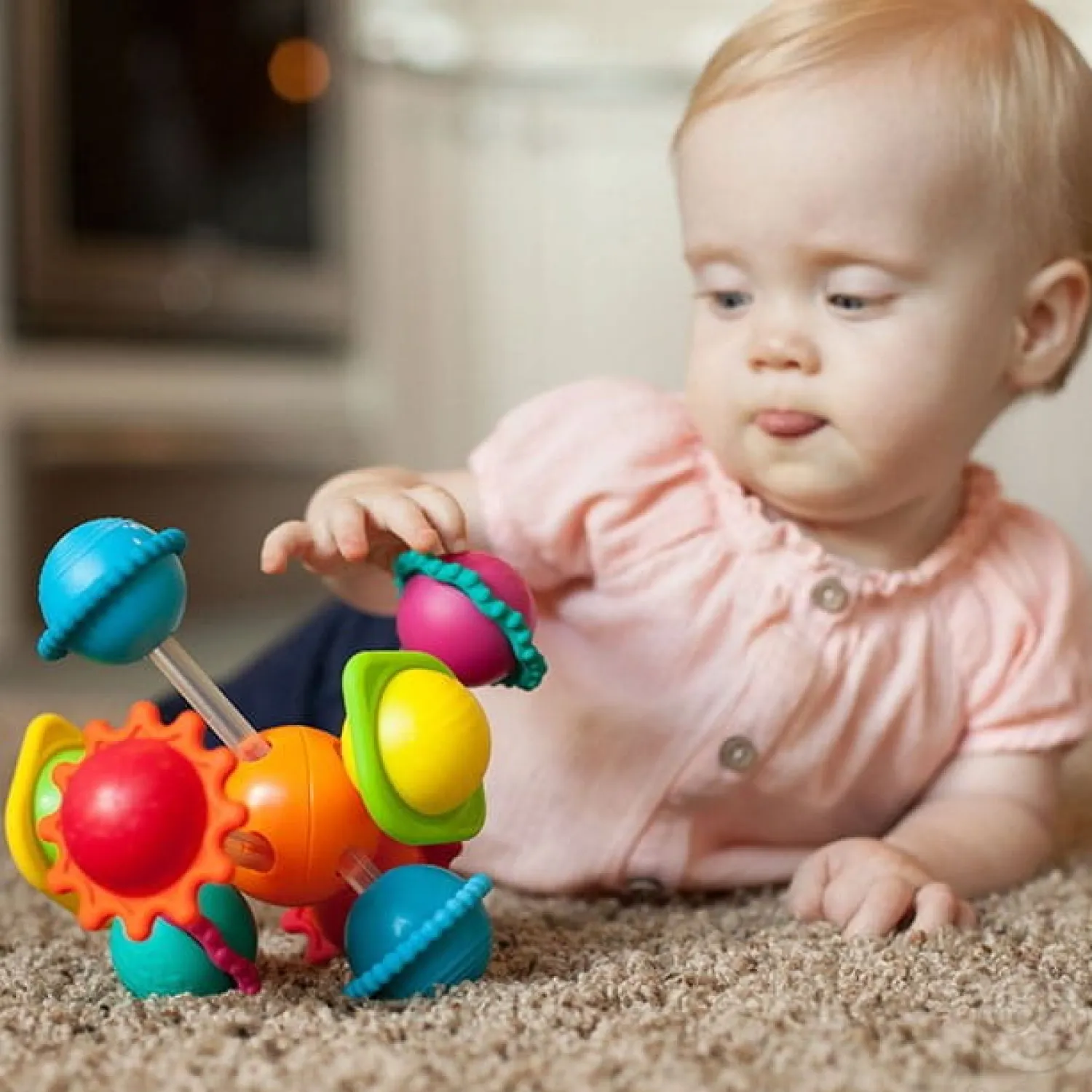Idealne W Podróży|12M+ | Fat Brain Toys Grzechotka Sensoryczna Przygoda Wimzle