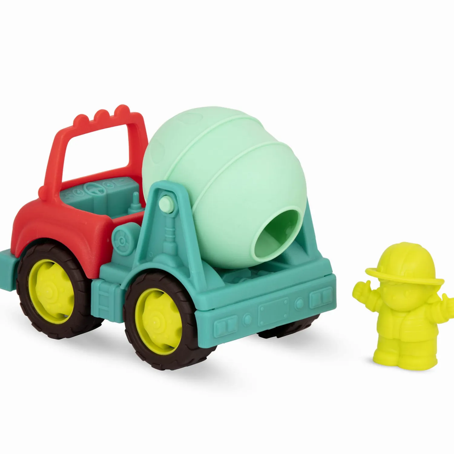12M+|3 Lata + | B.Toys Happy Cruisers – zestaw 3 samochodów budowlanych z figurkami kierowców