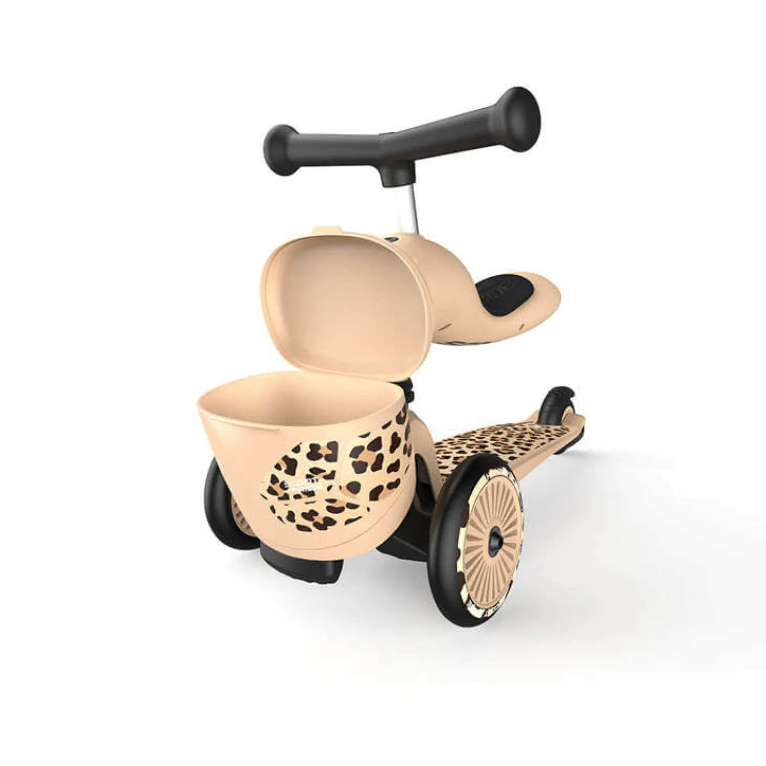 Motoryka Duża|Jeździki | Scootandride Highwaykick 1 Lifestyle 2w1 Jeździk i hulajnoga z zamykanym schowkiem 1-5 lat Leopard