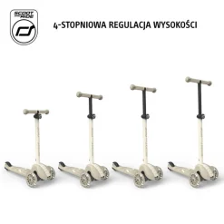 6 Lat+|3 Lata + | Scootandride Highwaykick 3S Hulajnoga z systemem sterowania 2w1 i kółkami LED składana 3+ Ash