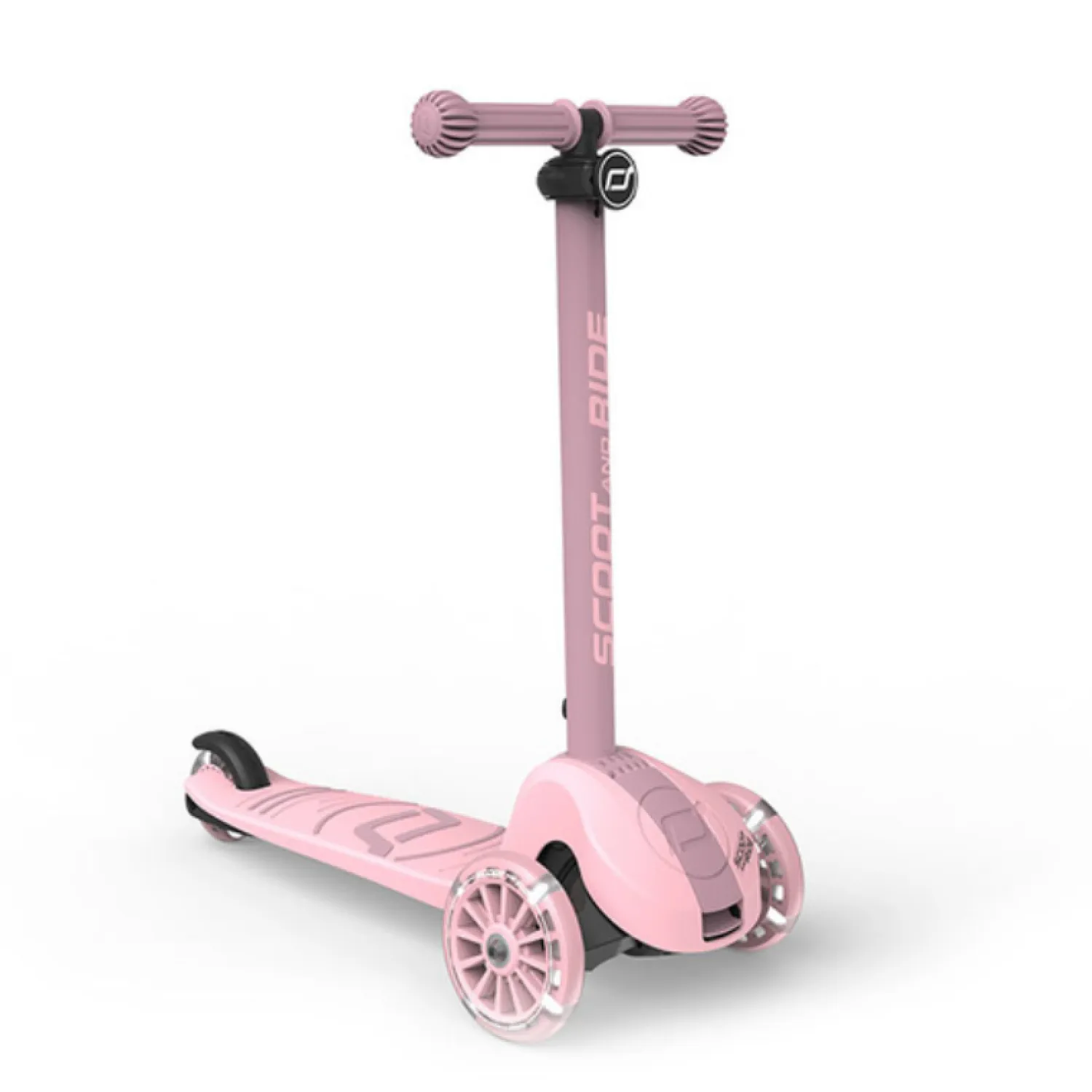 6 Lat+|3 Lata + | Scootandride Highwaykick 3S Hulajnoga z systemem sterowania 2w1 i kółkami LED składana 3+ Rose