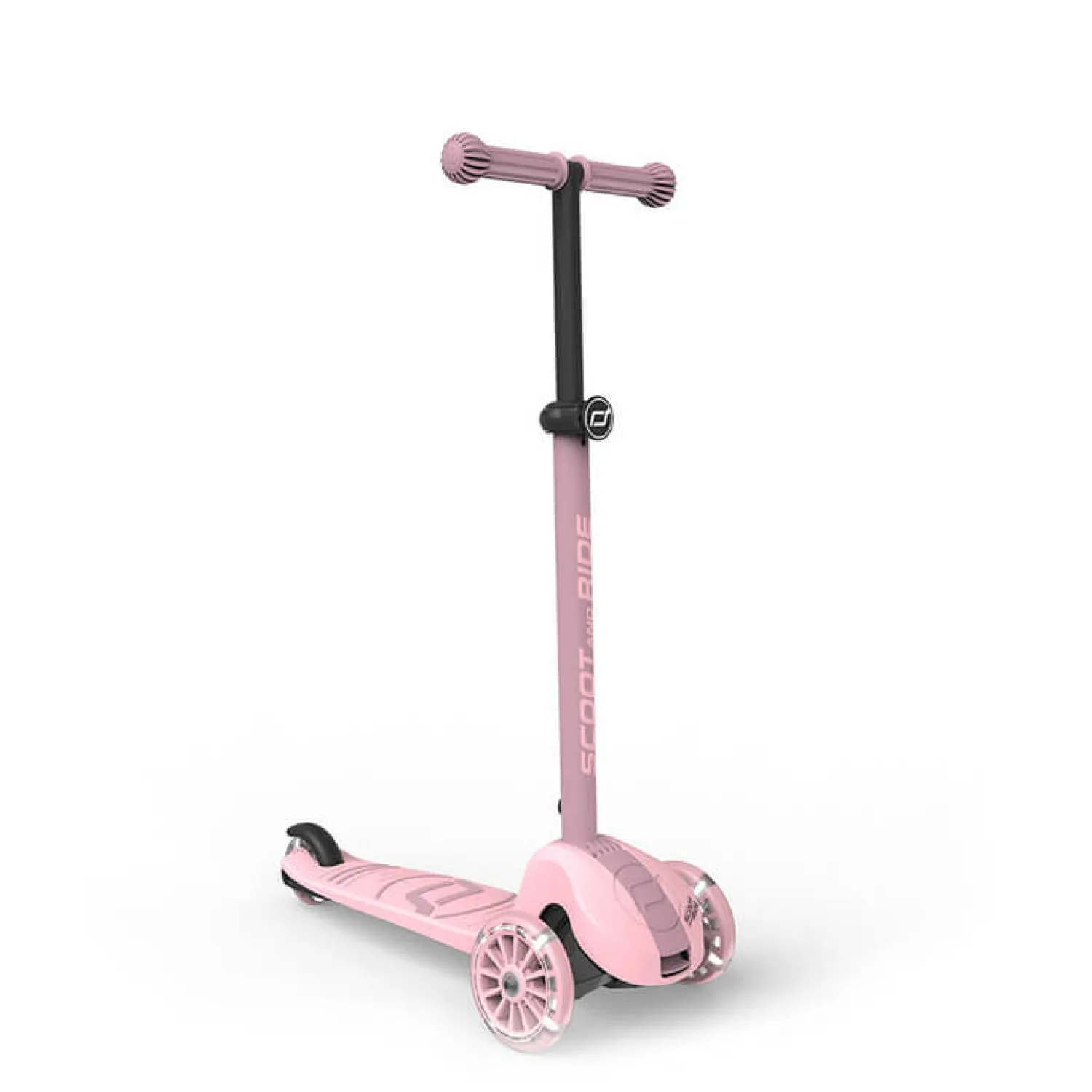 6 Lat+|3 Lata + | Scootandride Highwaykick 3S Hulajnoga z systemem sterowania 2w1 i kółkami LED składana 3+ Rose