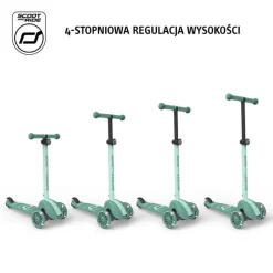 6 Lat+|3 Lata + | Scootandride Highwaykick 3S Hulajnoga z systemem sterowania 2w1 i kółkami LED składana 3+ Forest