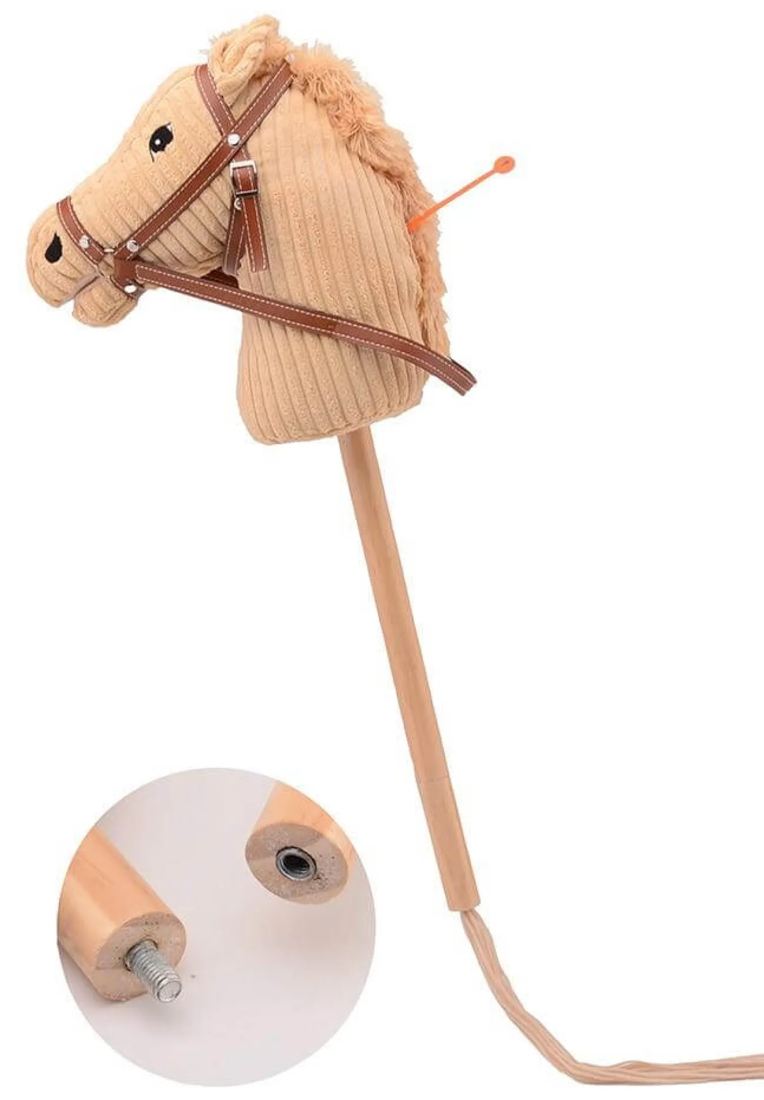 6 Lat+|3 Lata + | Holly Hobby Horse z funkcją dźwiękową koń LUX na kiju 80cm Beige