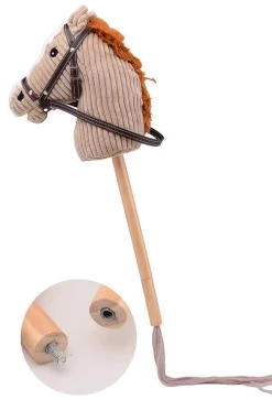 8 Lat+|Motoryka Duża | Holly Hobby Horse z funkcją dźwiękową koń LUX na kiju 80cm Taupe