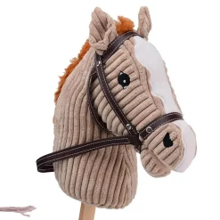 8 Lat+|Motoryka Duża | Holly Hobby Horse z funkcją dźwiękową koń LUX na kiju 80cm Taupe