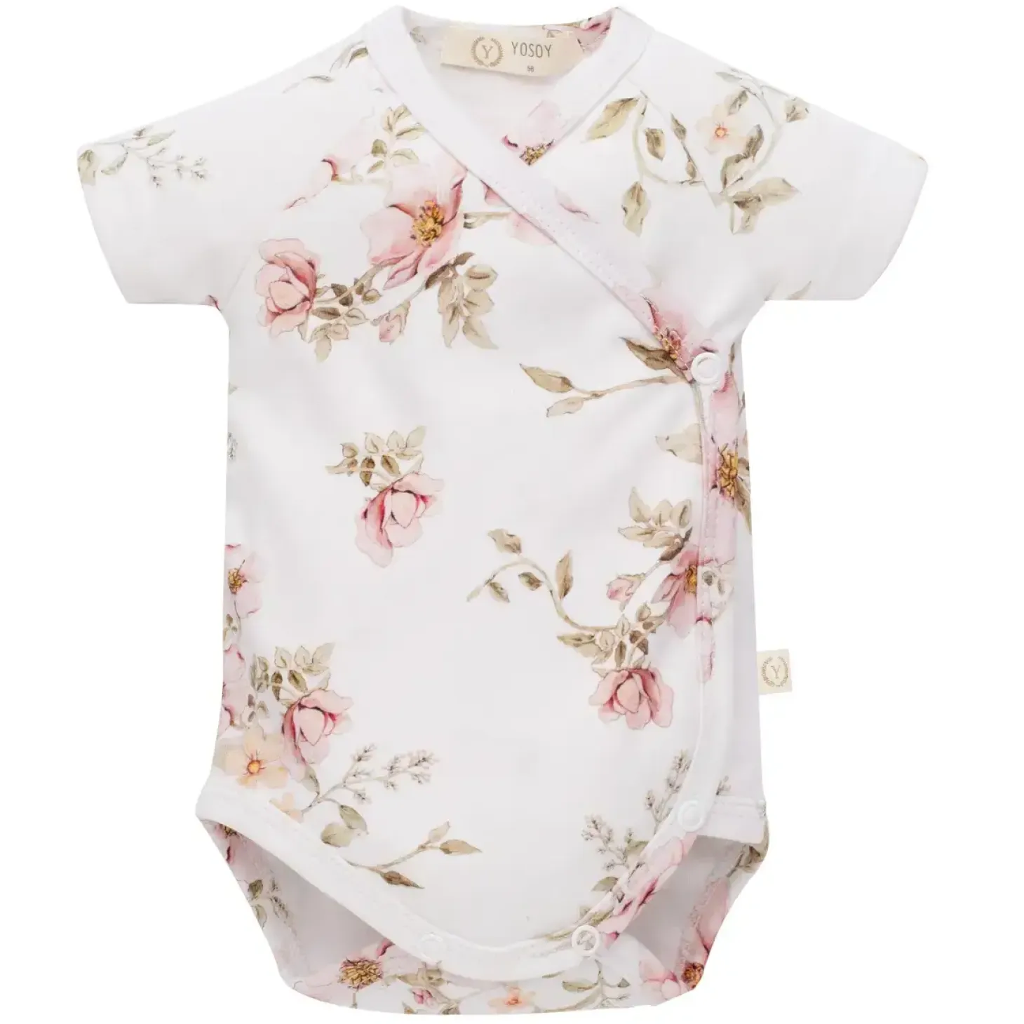 II GATUNEK: Body organic cotton krótki rękaw - WILD ROSE, roz. 62