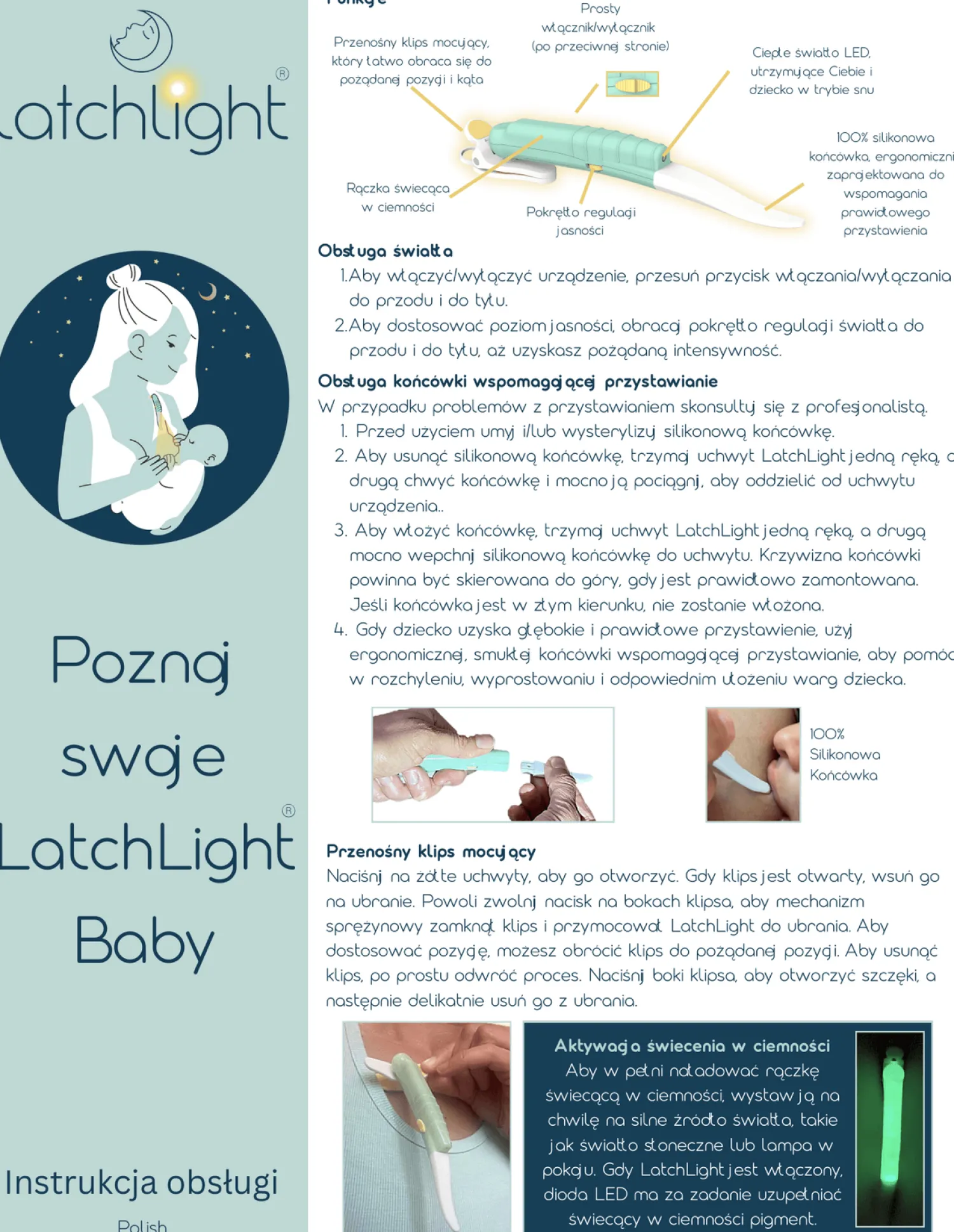 Lampki Nocne|Lampki Nocne | LatchLight Innowacyjna lampka nocna ułatwiająca karmienie