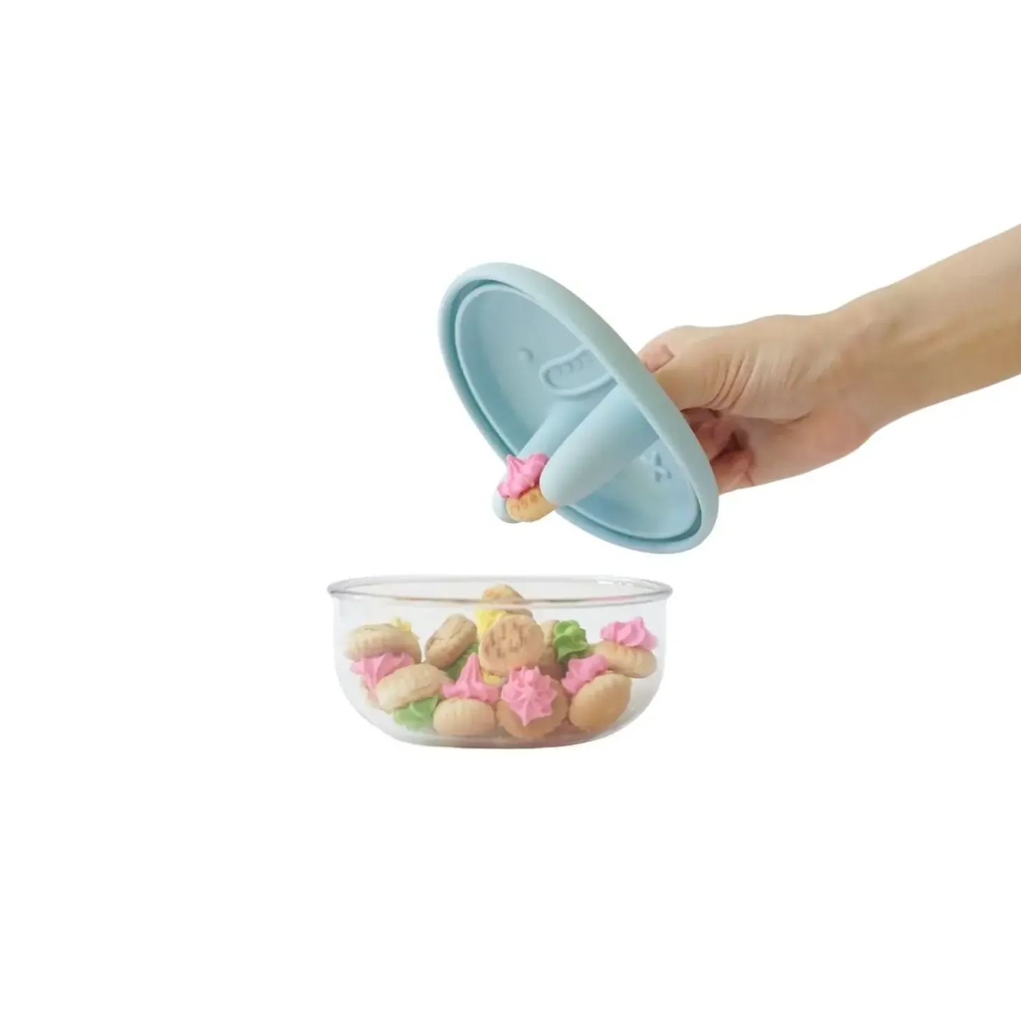 Innowacyjny pojemnik na przekąski FINGER SNACK BOWL - Powder Blue