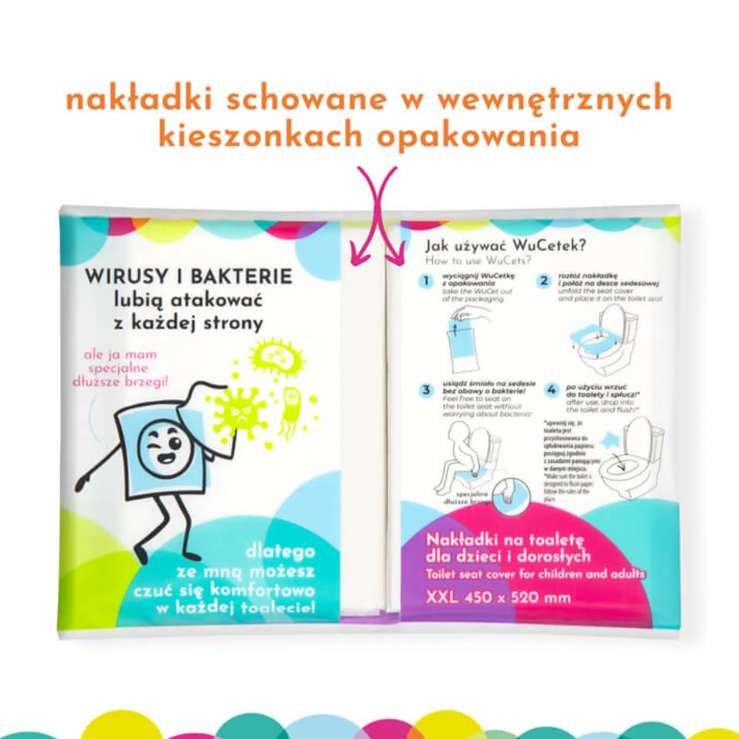 Akcesoria Łazienkowe|Zdrowie | WuCetki Jednorazowe nakładki na toaletę dla dzieci i dorosłych – wydłużone brzegi, 3 opakowania 10 szt.