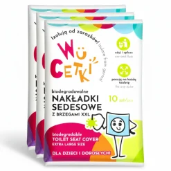 Akcesoria Łazienkowe|Zdrowie | WuCetki Jednorazowe nakładki na toaletę dla dzieci i dorosłych – wydłużone brzegi, 3 opakowania 10 szt.