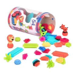6 Lat+|3 Lata + | B.Toys Jungle Adventures - klocki jeżyki w tubie - zestaw DŻUNGLA, 54 elementy