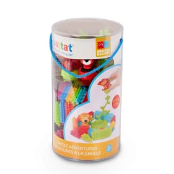 6 Lat+|3 Lata + | B.Toys Jungle Adventures - klocki jeżyki w tubie - zestaw DŻUNGLA, 54 elementy
