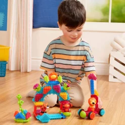 6 Lat+|3 Lata + | B.Toys Jungle Adventures - klocki jeżyki w tubie - zestaw DŻUNGLA, 54 elementy
