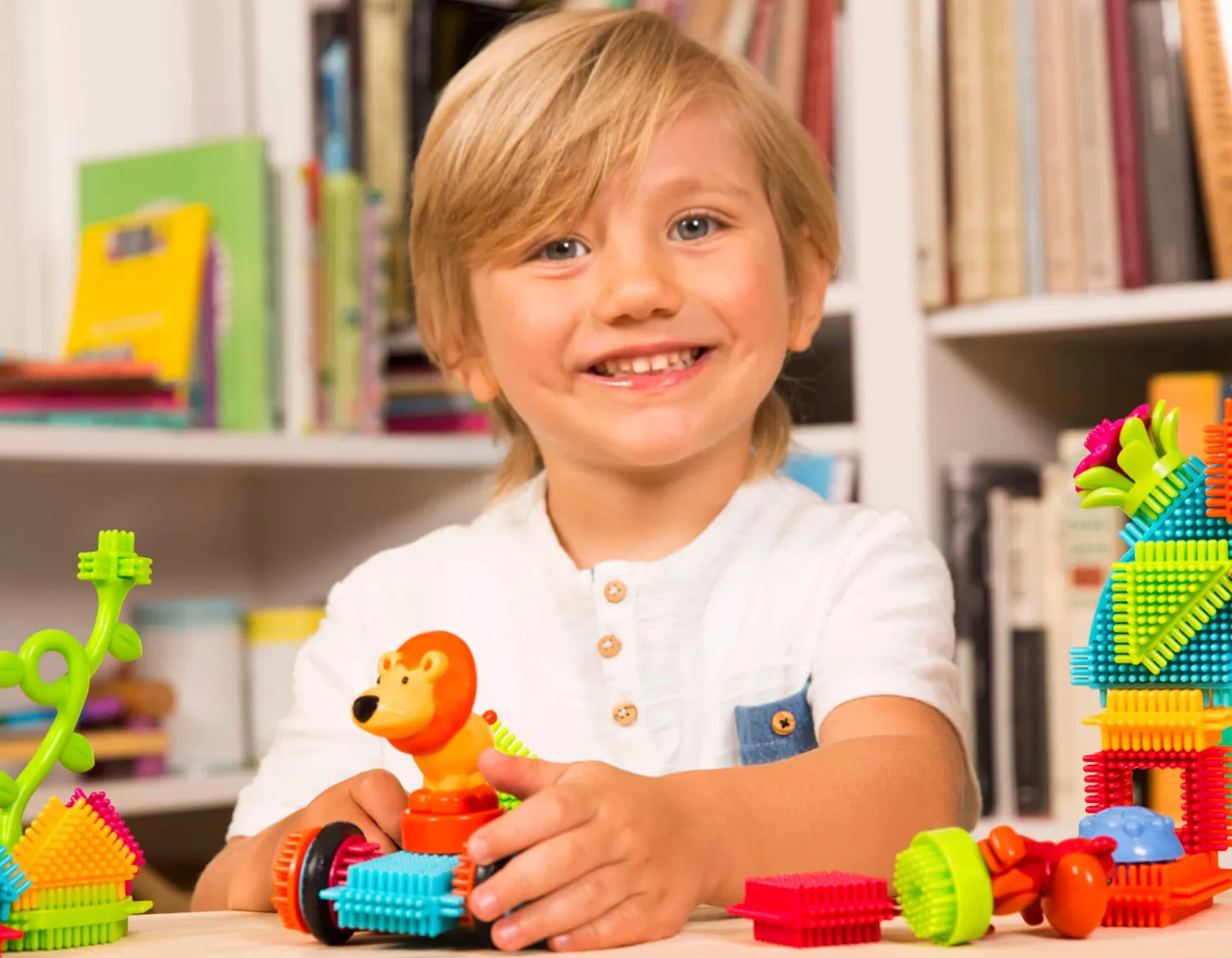 6 Lat+|3 Lata + | B.Toys Jungle Adventures - klocki jeżyki w tubie - zestaw DŻUNGLA, 54 elementy