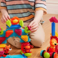 6 Lat+|3 Lata + | B.Toys Jungle Adventures - klocki jeżyki w tubie - zestaw DŻUNGLA, 54 elementy