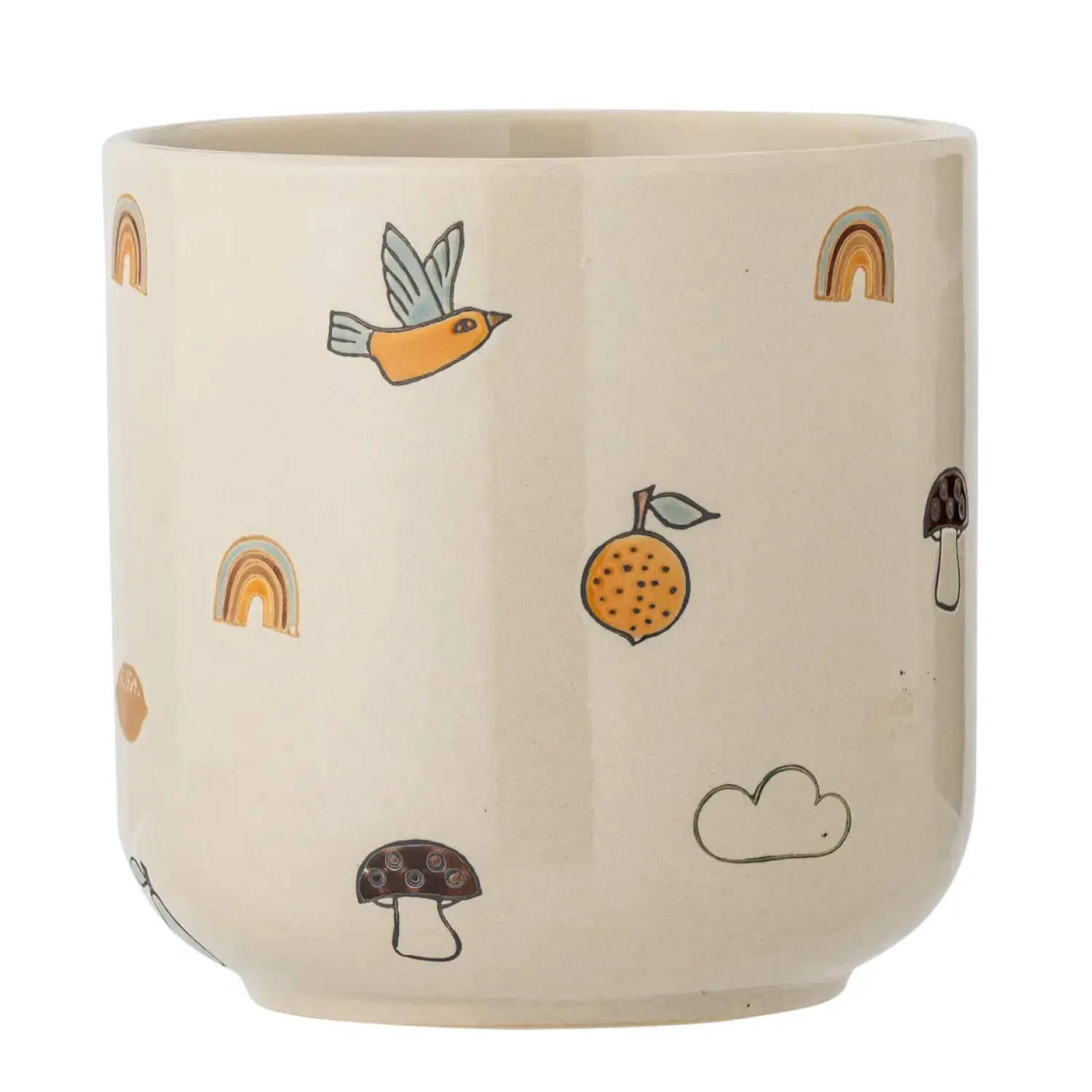 Dekoracje Dziecięce|Porządek W Domu | Bloomingville Mini Kamionkowa doniczka Agnes, biała