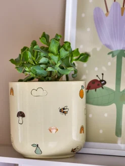Dekoracje Dziecięce|Porządek W Domu | Bloomingville Mini Kamionkowa doniczka Agnes, biała