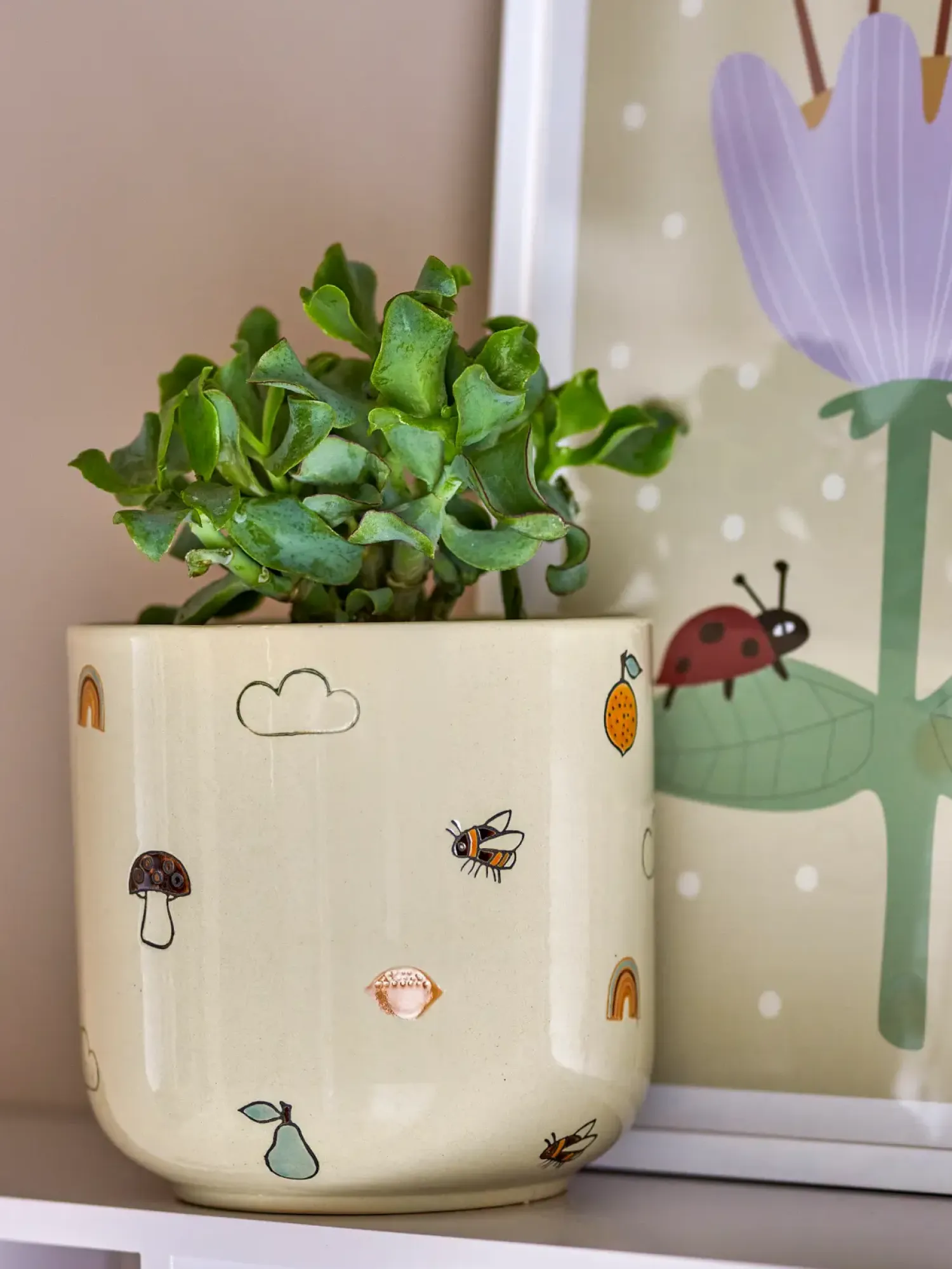 Dekoracje Dziecięce|Porządek W Domu | Bloomingville Mini Kamionkowa doniczka Agnes, biała