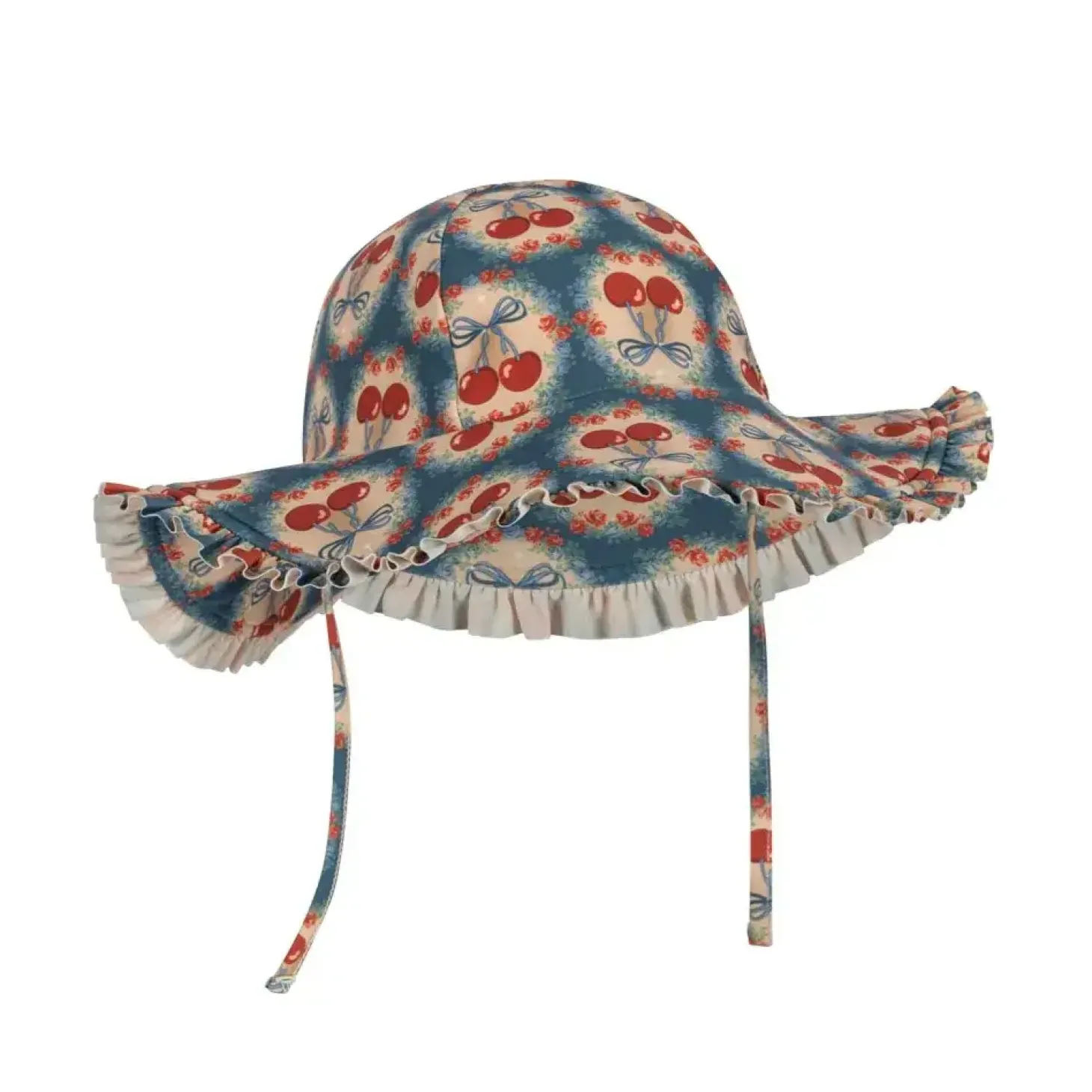 Kapelusz przeciwsłoneczny Maya - cherry bow blue