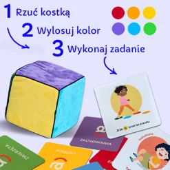 6 Lat+|Aktywizujące | rozwojowa mama Karty do kostki aktywności - nauka przez zabawę 1+ mini e-book 2+