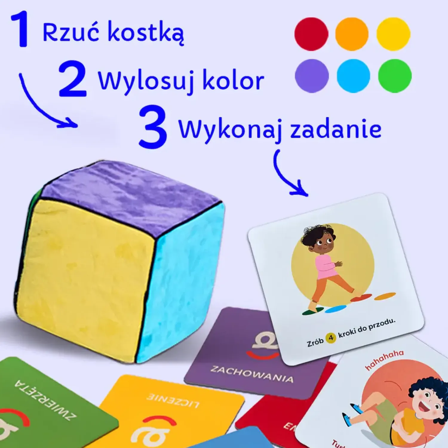 6 Lat+|Aktywizujące | rozwojowa mama Karty do kostki aktywności - nauka przez zabawę 1+ mini e-book 2+