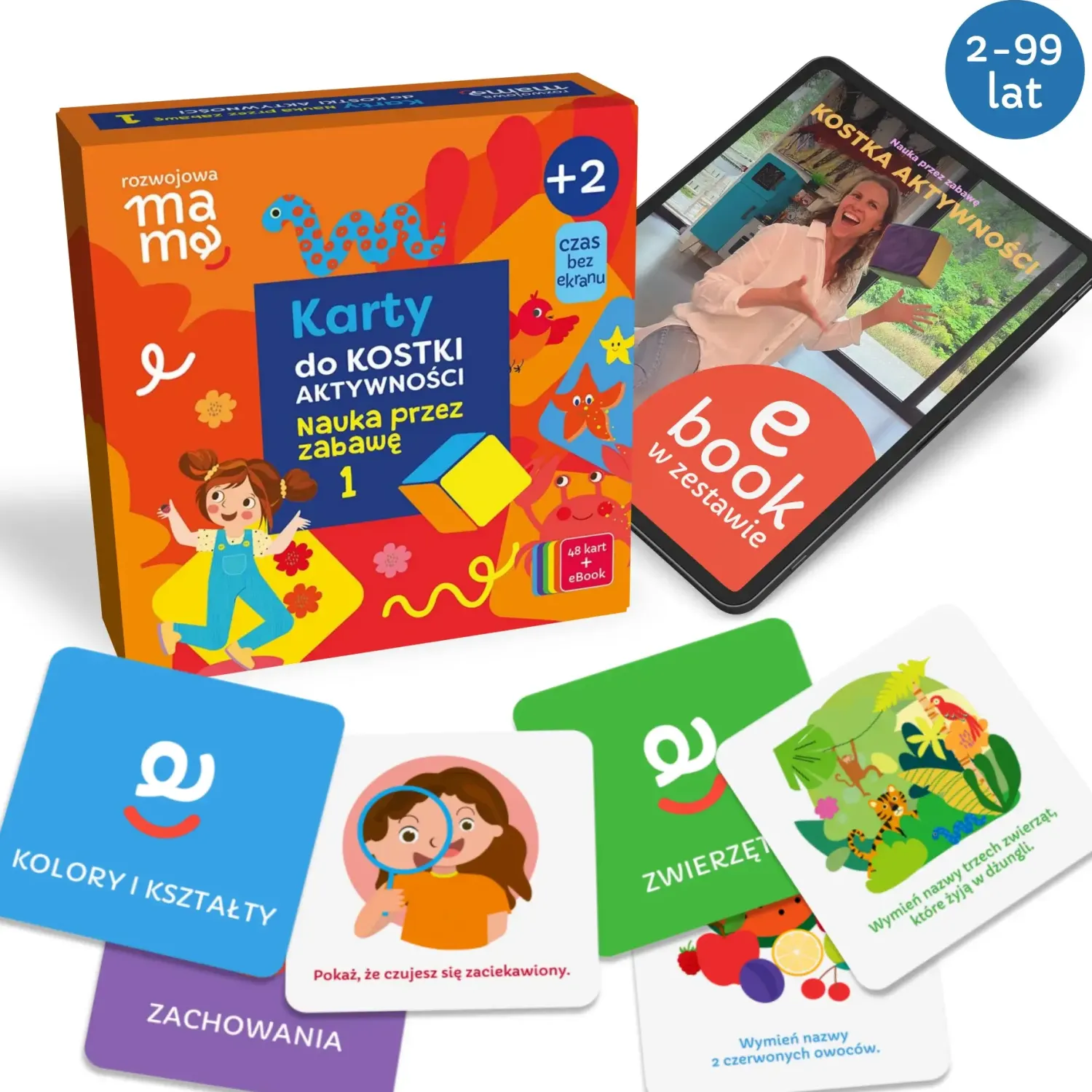 6 Lat+|Aktywizujące | rozwojowa mama Karty do kostki aktywności - nauka przez zabawę 1+ mini e-book 2+