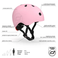 Kaski Dla Dzieci|Przydatne Akcesoria | Scootandride Kask M-L dla starszych dzieci i nastolatków Rose