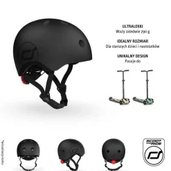 Kaski Dla Dzieci|Przydatne Akcesoria | Scootandride Kask M-L dla starszych dzieci i nastolatków Black