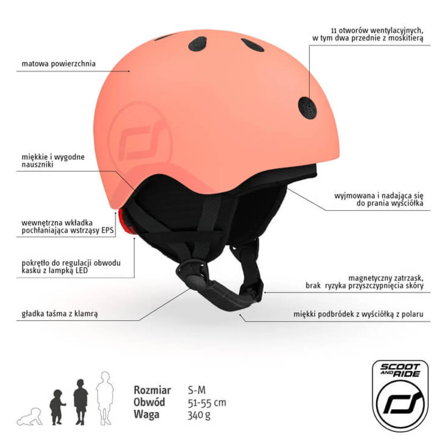 Kaski Dla Dzieci|Przydatne Akcesoria | Scootandride Kask narciarski zimowy S-M dzieci 3+ Peach