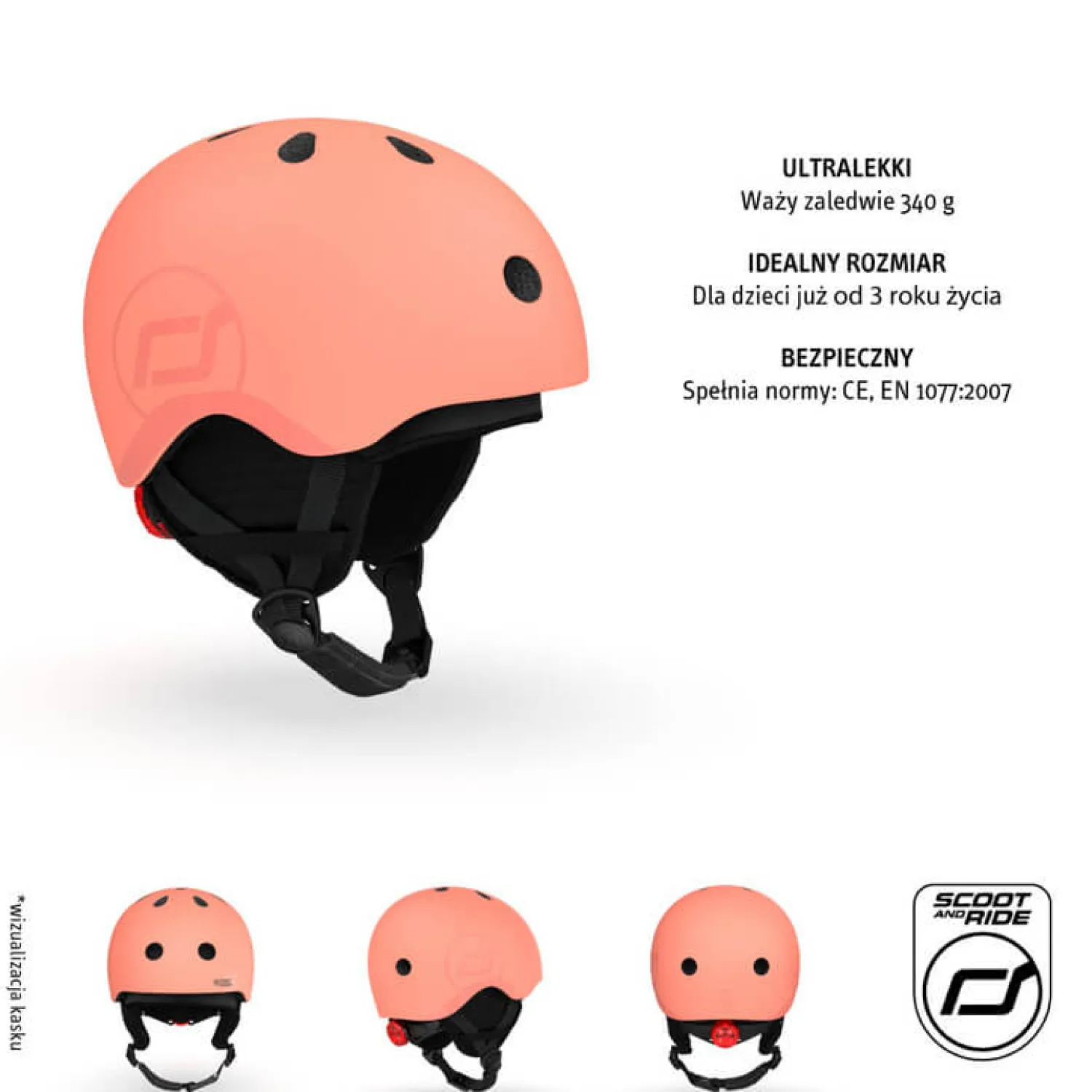 Kaski Dla Dzieci|Przydatne Akcesoria | Scootandride Kask narciarski zimowy S-M dzieci 3+ Peach
