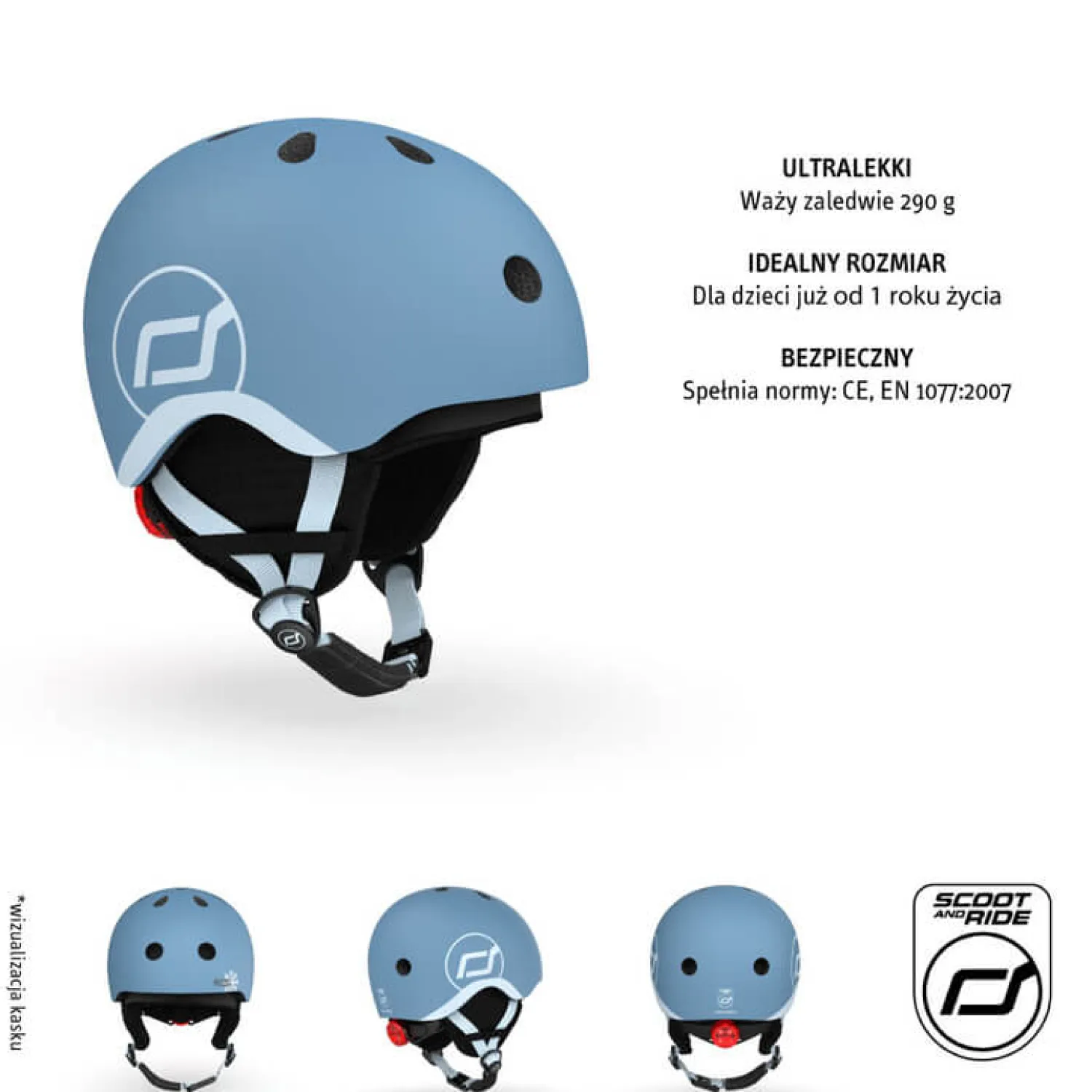 Kaski Dla Dzieci|Przydatne Akcesoria | Scootandride Kask narciarski zimowy XXS-S dzieci 1+ Steel