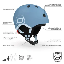 Kaski Dla Dzieci|Przydatne Akcesoria | Scootandride Kask narciarski zimowy XXS-S dzieci 1+ Steel