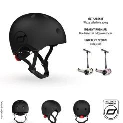 Kaski Dla Dzieci|Przydatne Akcesoria | Scootandride Kask S-M dla dzieci 3+ Black