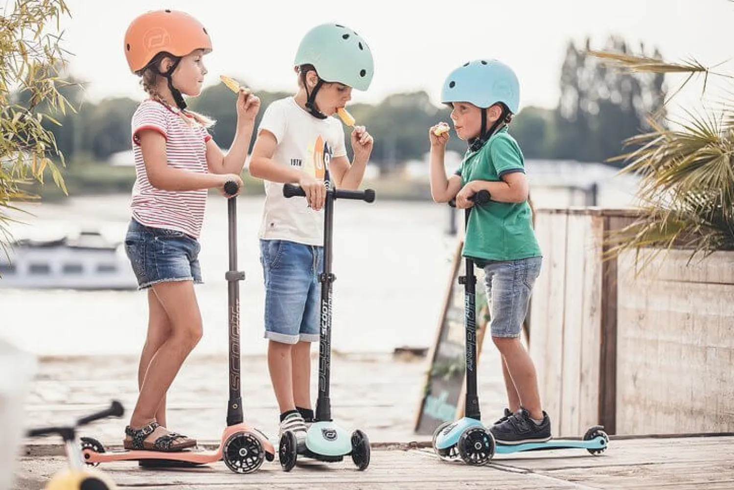 Kaski Dla Dzieci|Przydatne Akcesoria | Scootandride Kask S-M dla dzieci 3+ Peach kolekcja Icecream