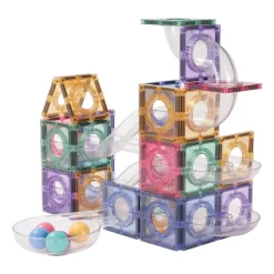 6 Lat+|7 Lat+ | Cleverclixx Klocki magnetyczne Ball Run Creative Pack Pastel - 70 el.