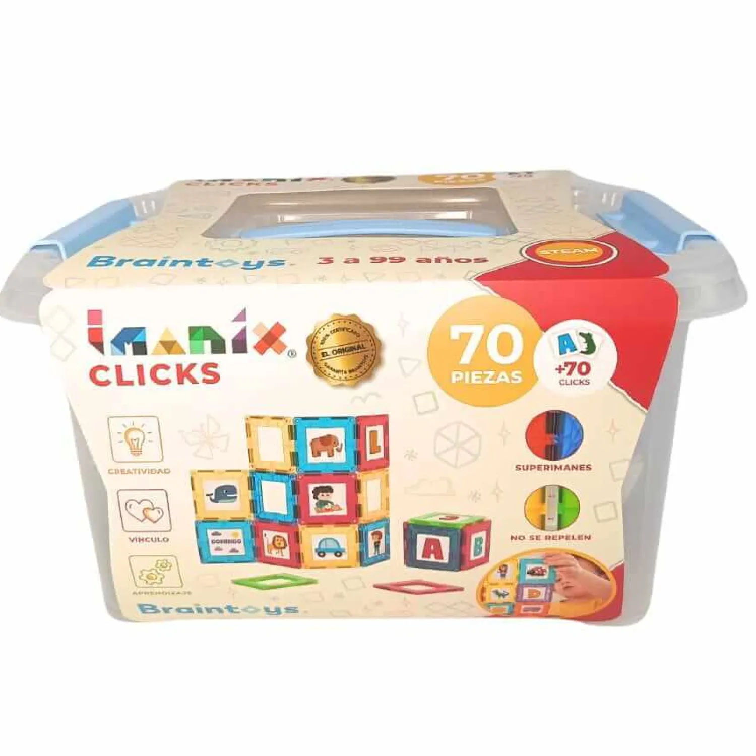 6 Lat+|3 Lata + | Imanix Klocki magnetyczne CLICKS 140el.