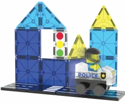 3 Lata +|4 Lata + | Magna-Tiles Klocki magnetyczne Patrol Policji 20 el.