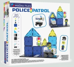 3 Lata +|4 Lata + | Magna-Tiles Klocki magnetyczne Patrol Policji 20 el.