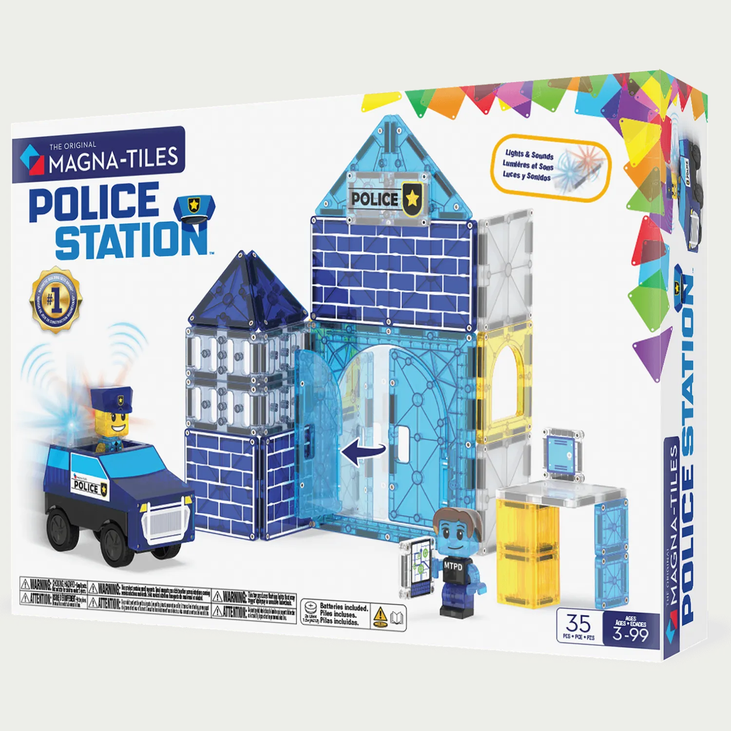 3 Lata +|4 Lata + | Magna-Tiles Klocki Magnetyczne Police Station 35 el.