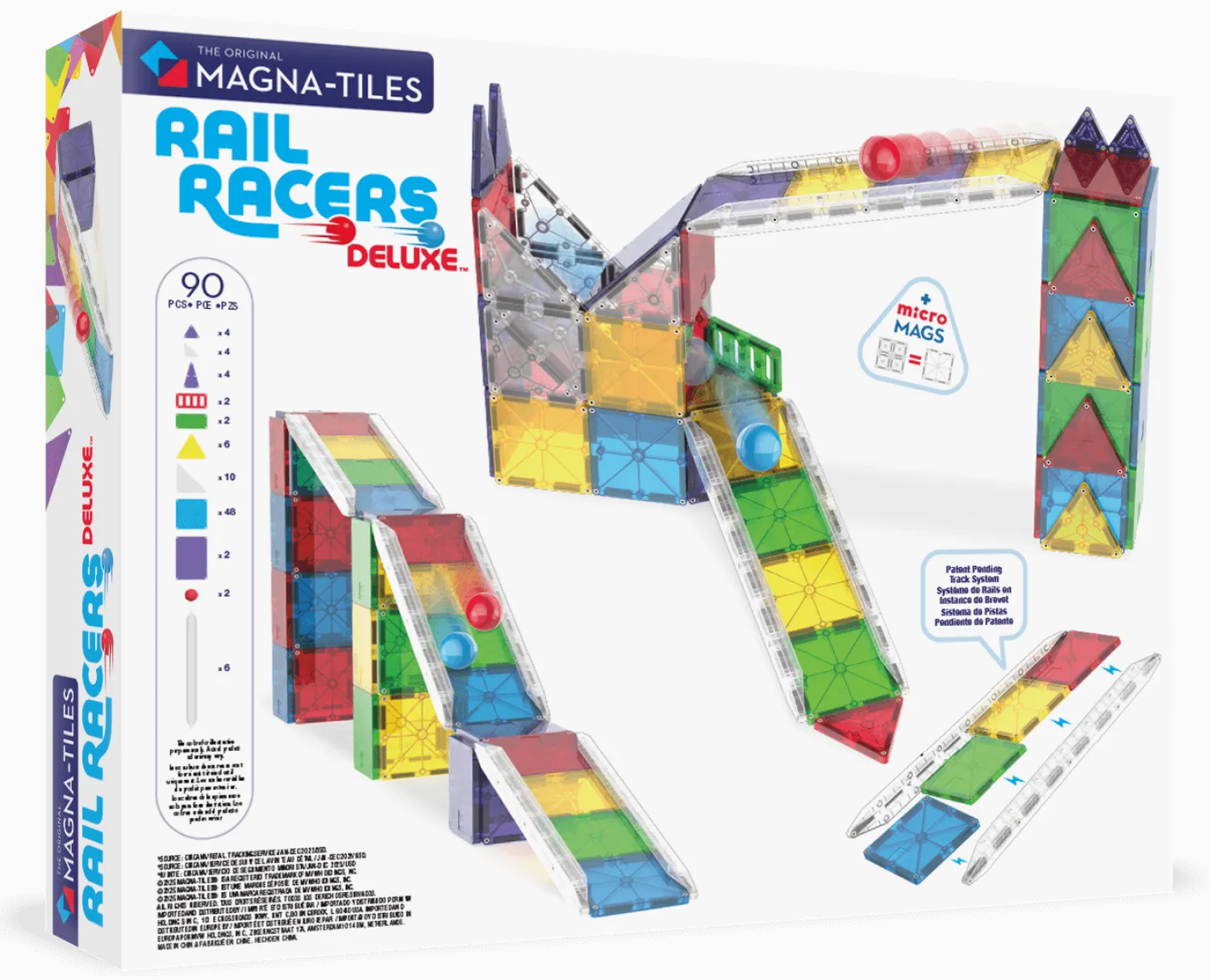 3 Lata +|4 Lata + | Magna-Tiles Klocki magnetyczne Rail Racers XL 90 el.