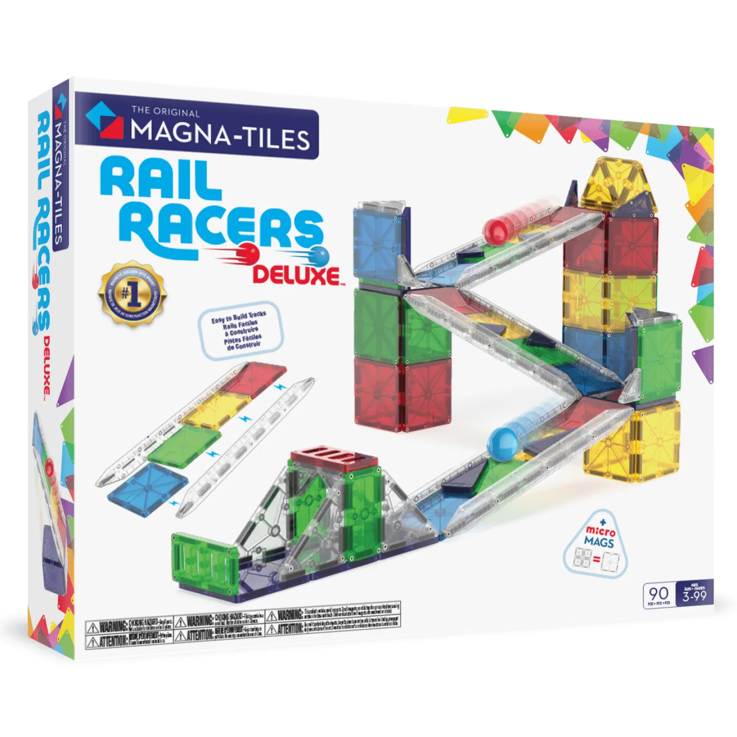 3 Lata +|4 Lata + | Magna-Tiles Klocki magnetyczne Rail Racers XL 90 el.