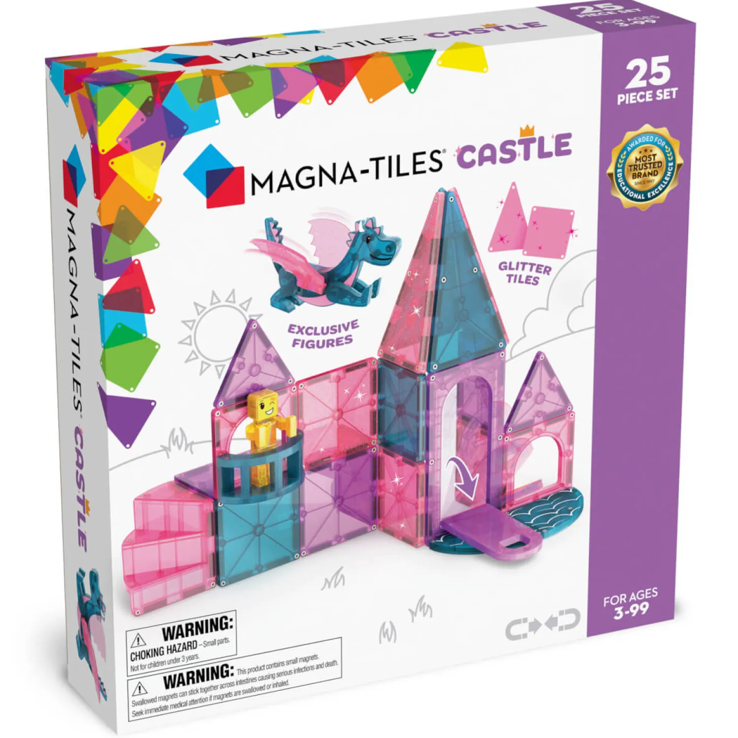 3 Lata +|4 Lata + | Magna-Tiles Klocki Magnetyczne Zamek 25 el.
