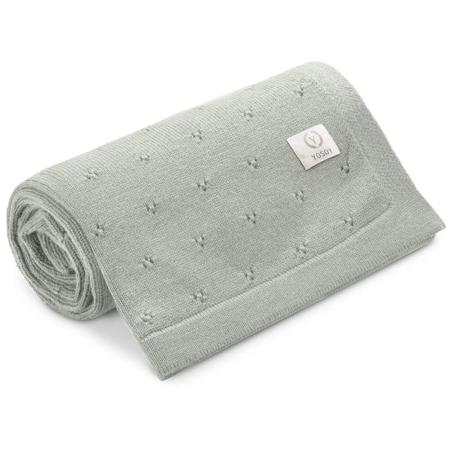 Kocyki|Kocyki | YOSOY Koc dziany 100% merino wool JERSEY - szałwia