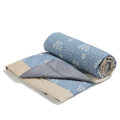 Przydatne Akcesoria | La Millou Koc piknikowy z kieszonką, mata do zabawy XXL 180x190 - BANDANA DENIM