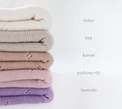 Kocyki|Kocyki | Lullalove Kocyk ażurowy DAISY - pudrowy róż