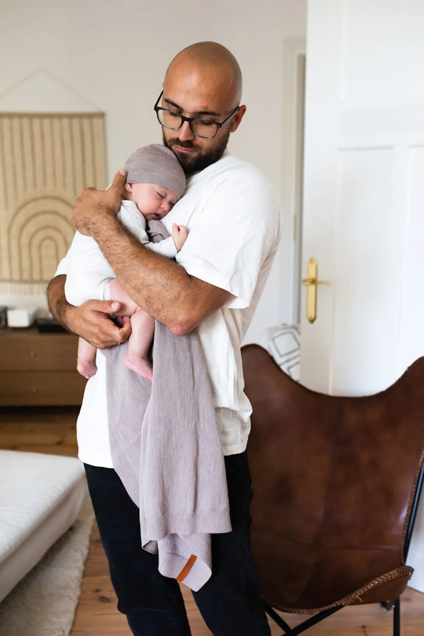 Kocyk Merino Cozy - delikatny brąz