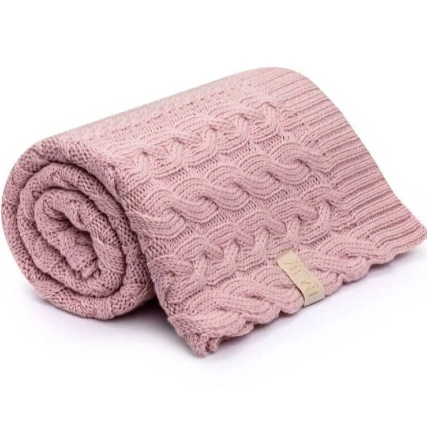 Kocyki|Kocyki | My Memi Kocyk WARKOCZ ze 100% wełny merino powder pink - premium collection